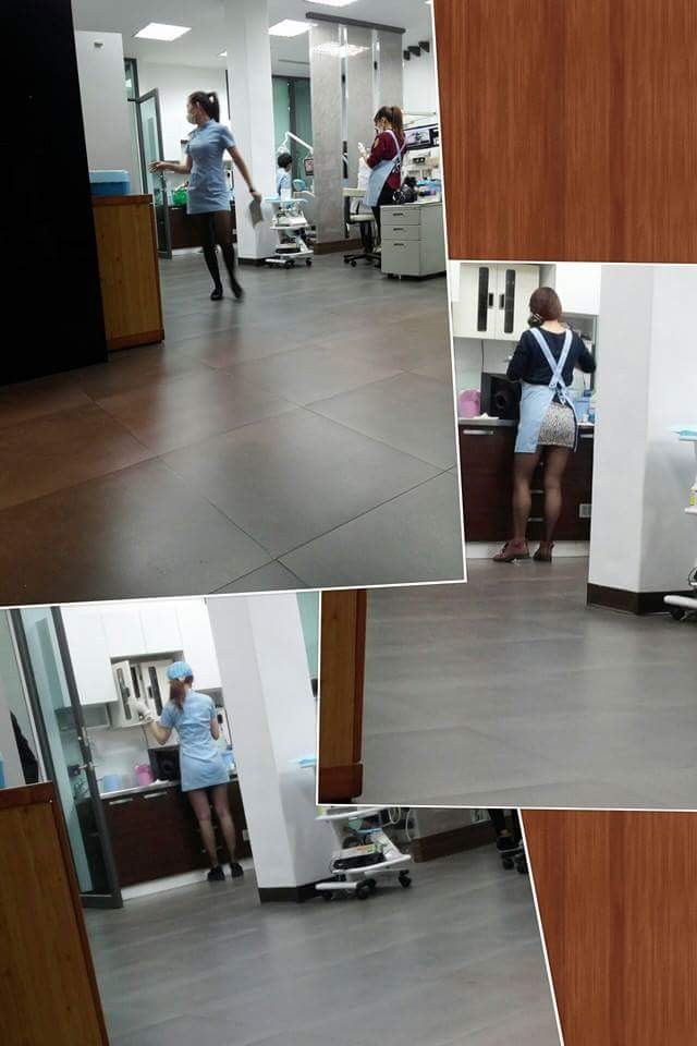 臺中牙醫診所網絡爆紅 女員工修長美腿曲線畢露(圖) 臺中牙醫診所網絡爆紅 女員工修長美腿曲線畢露(圖)